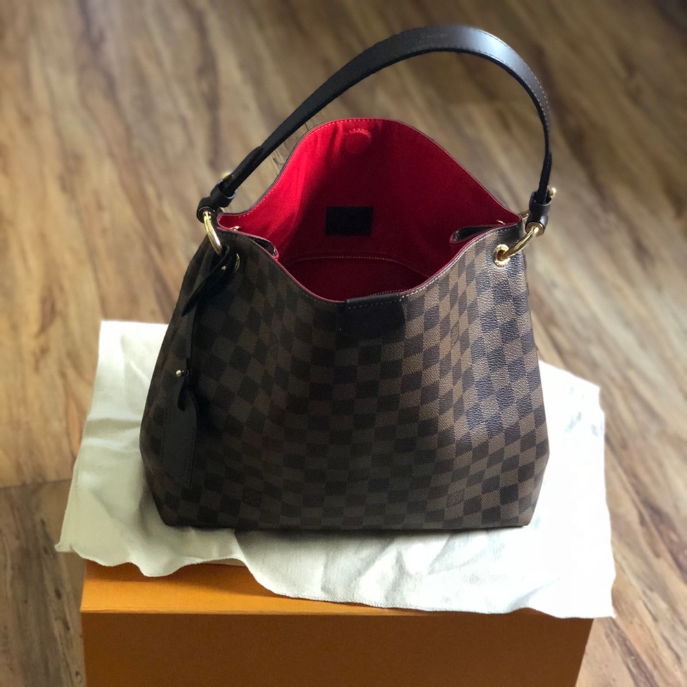Louis Vuitton Brown and Red Shoulder Bag